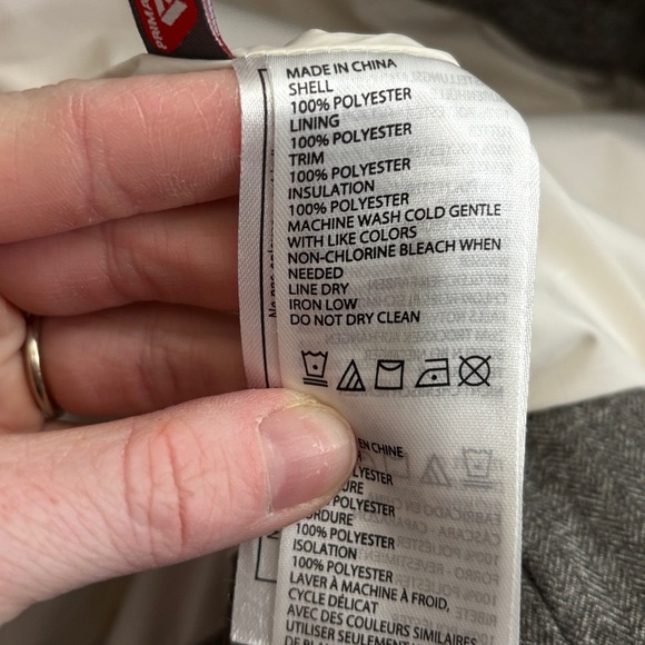 Prana White and Gray Puffer Jacket with Quilted Sleeves - Picture 4 of 4